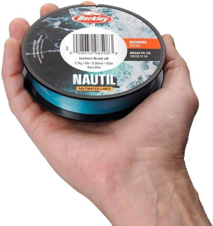 Berkley Nautil Inshore Braid Angelschnur AquaBlue - 0.30MM-18.1kg-300m Aquablue, AquaBlue - 0.30MM-1
