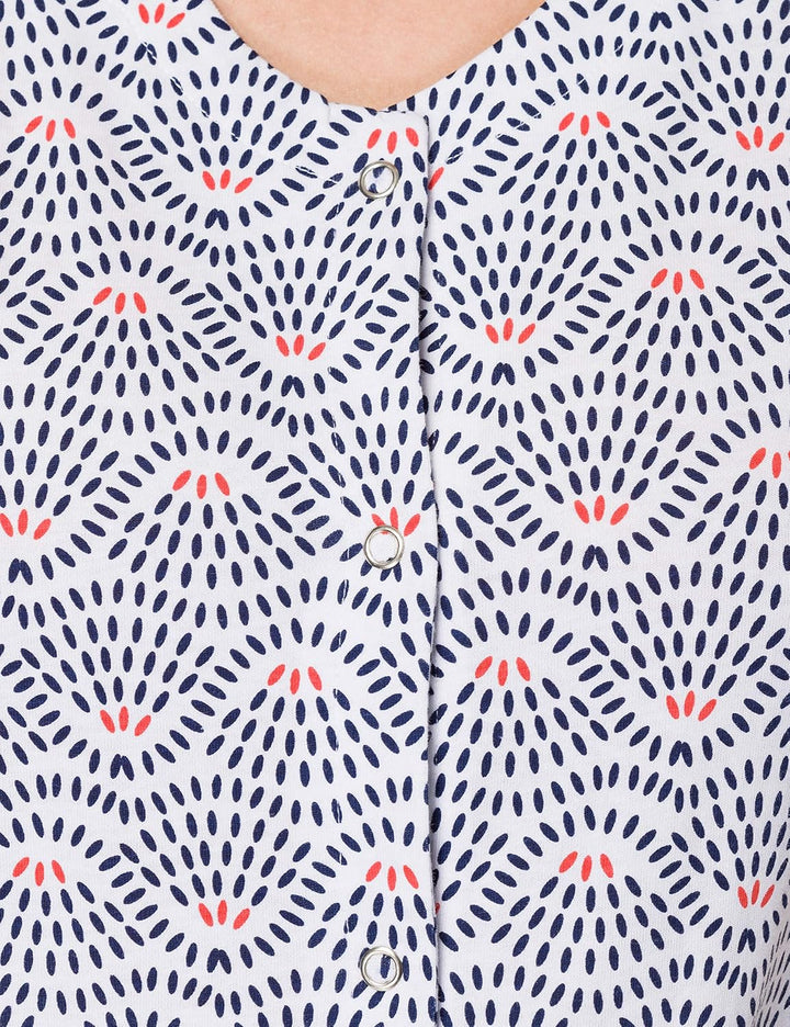 Mary White Damen Af.Qua.pcogt Pyjamaset XXL Ecru/Marineblau, XXL Ecru/Marineblau