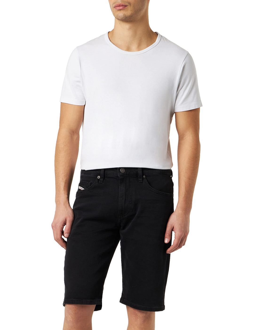 Diesel Herren Slim Jeans-Shorts 28 Schwarz (Schwarz), 28 Schwarz (Schwarz)