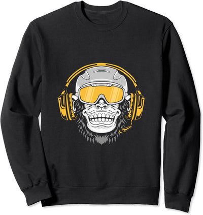Affe DJ mit Kopfhörer und Sonnenbrille Geschenk Party Sweatshirt