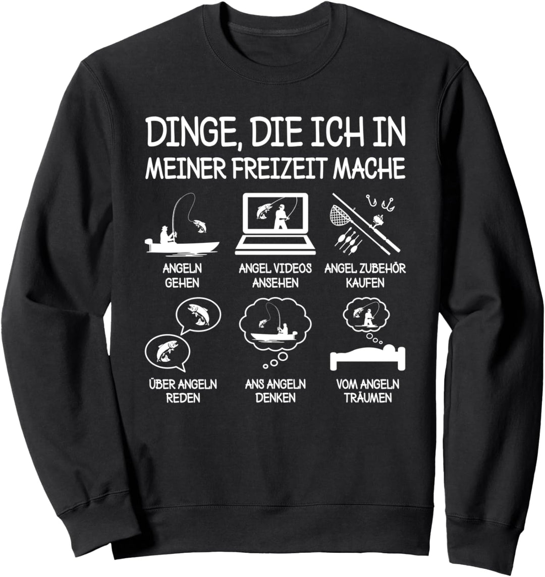 Freizeit Angeln Fischen Lustiger Angler Spruch Fischer Angel Sweatshirt