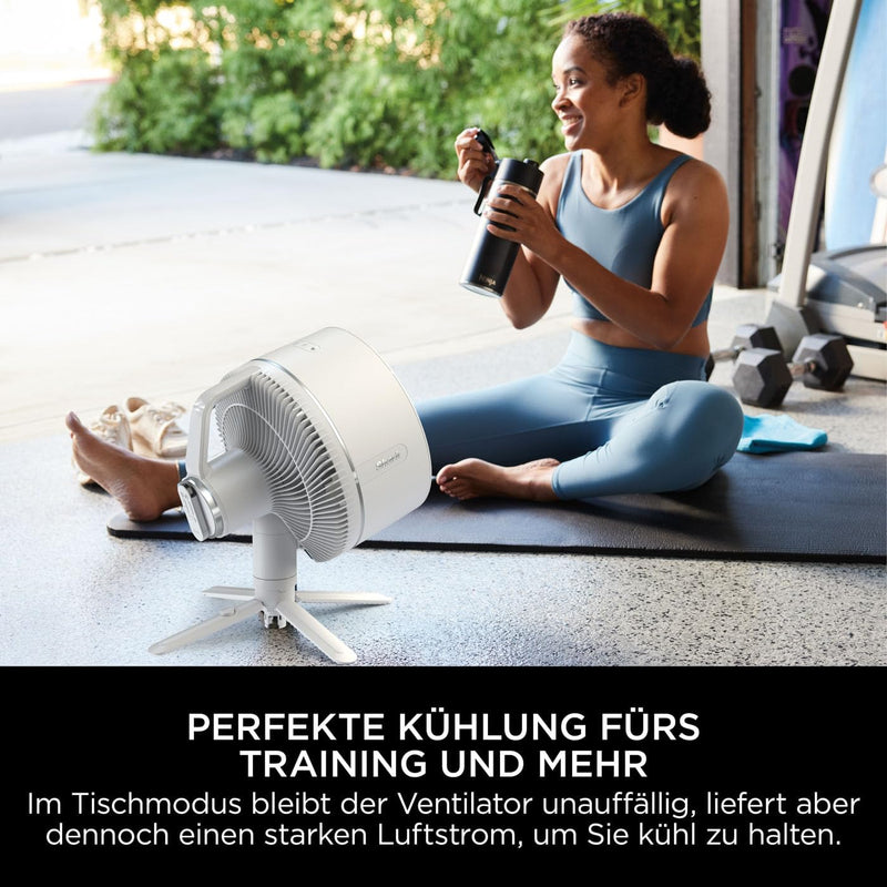 Shark FlexBreeze Ventilator Leise, Hybrid Ventilator Kabelgebunden & Kabellos, Tragbar, für Innen- u