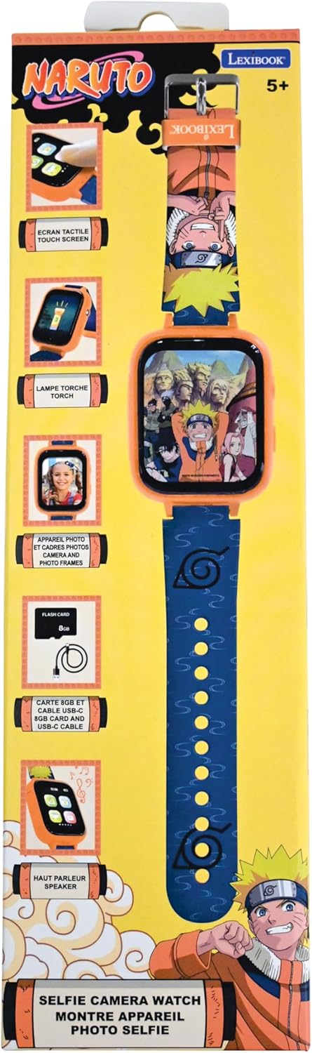 Lexibook, Naruto, Montre Appareil Photo Selfie, Écran Tactile HD, Appareil Photo 720p, Lecteur MP3,
