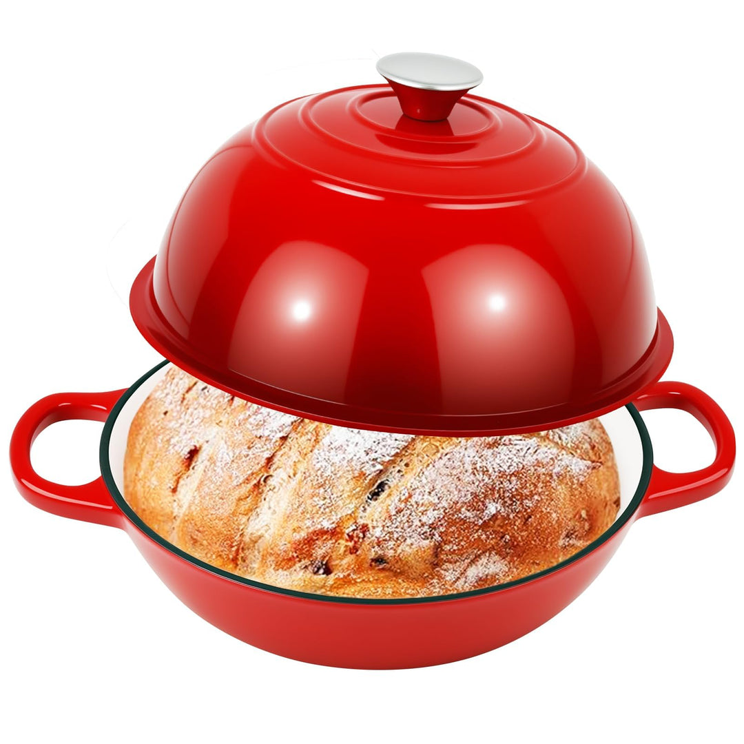 5,7L/26cm Gusseisen Topf Brot Backen mit Deckel und Griffen