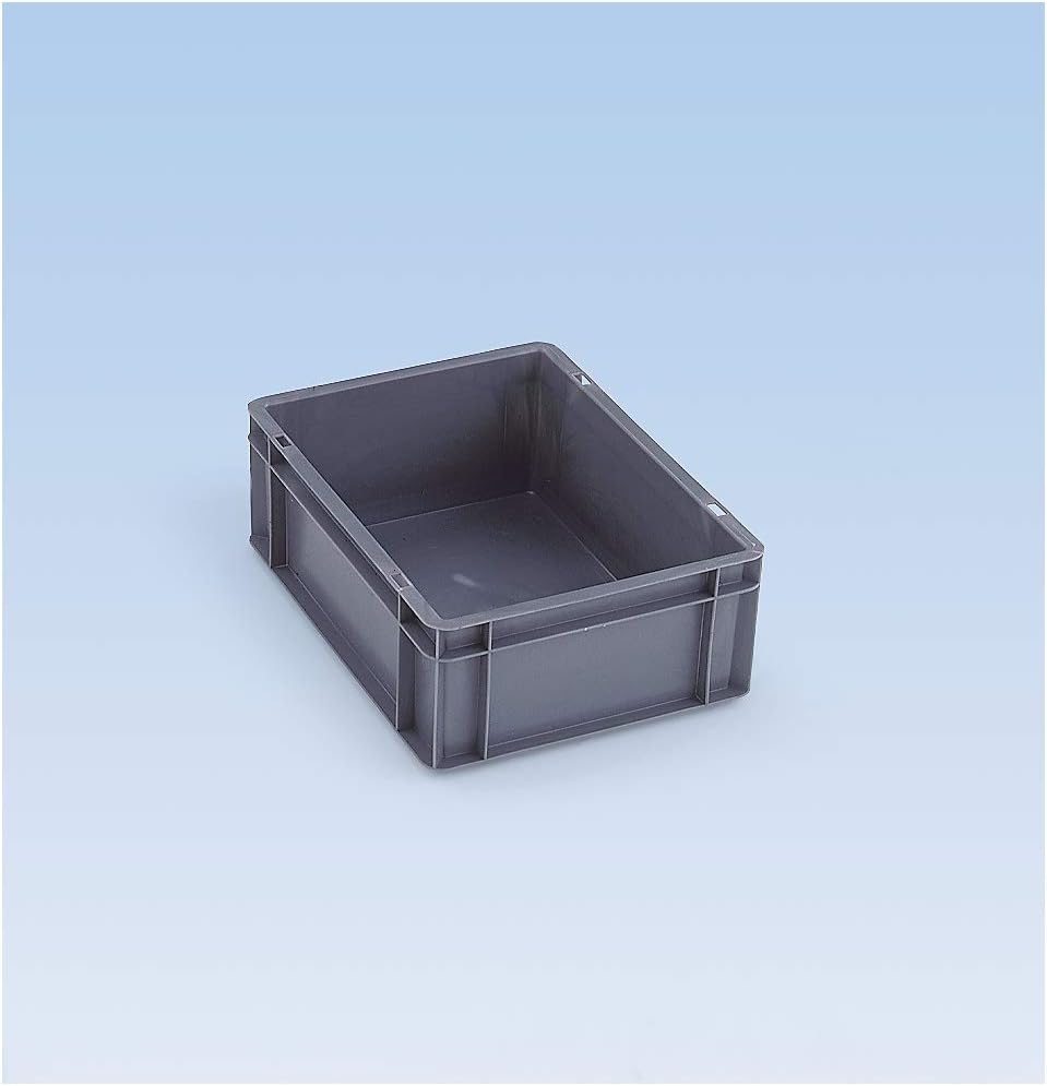 Euro-Format-Stapelbehälter, Wände und Boden geschlossen - LxBxH 400 x 300 x 210 mm - gelb, VE 5 Stk