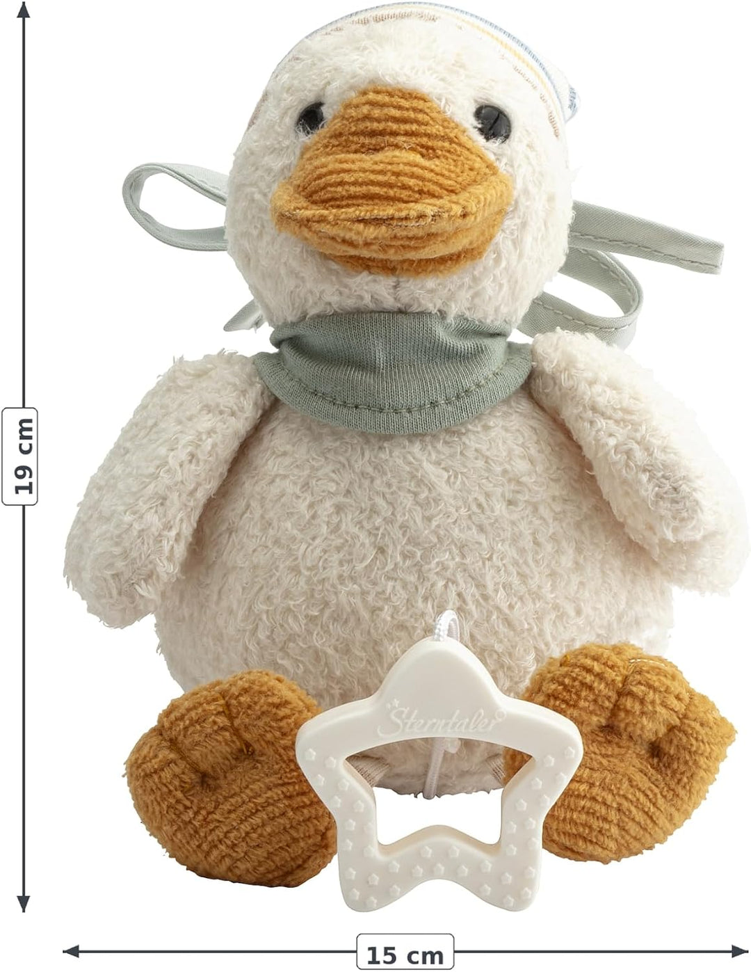 Spieluhr klein Ente Edda Lou, Kuscheltier mit Einschlafhilfe, Melodie Brahms Wiegenlied Spieluhr Ent
