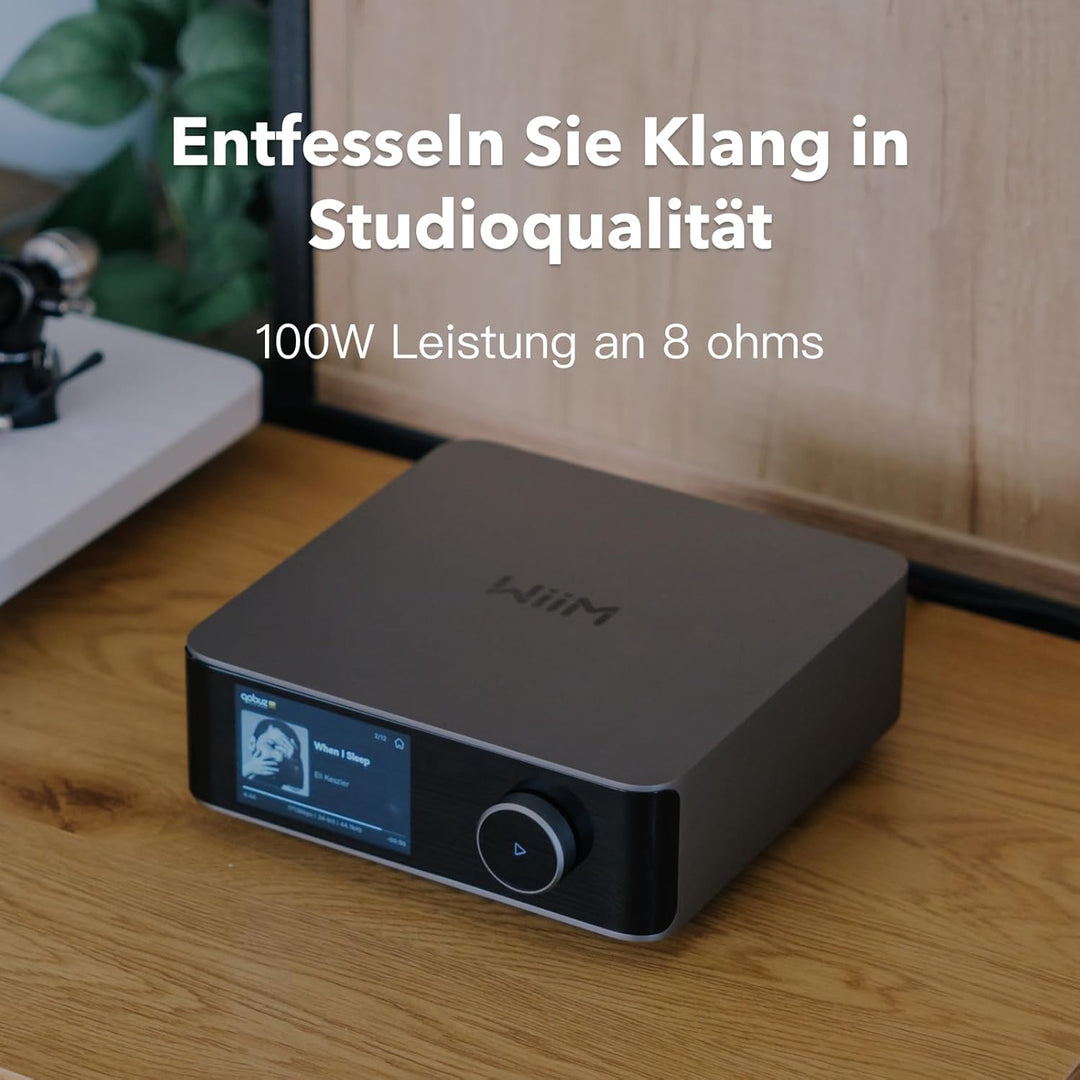WiiM Amp Ultra mit Voice Remote 2 | 100W Streaming-Verstärker mit ESS ES9039Q2M DAC & Dual TI TPA325
