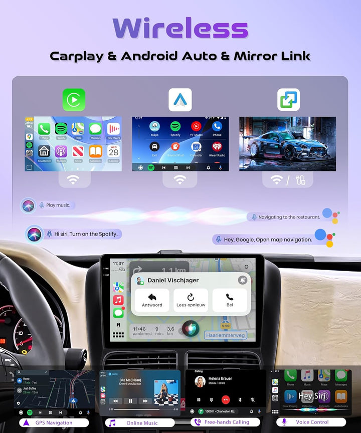 Rimoody 4G+128G Android Autoradio für FIAT Doblo 2010-2015/Opel Combo 2011-2018 Wireless Carplay And
