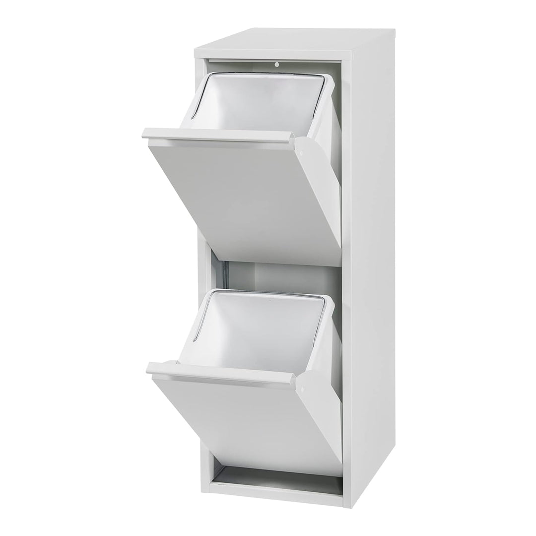 [en.casa] Mülltrennschrank Sollentuna Abfallschrank aus Metall 93 x 33 x 25 cm Mülltrennsystem mit 2