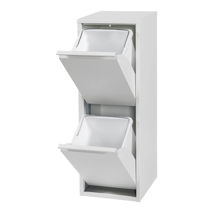 [en.casa] Mülltrennschrank Sollentuna Abfallschrank aus Metall 93 x 33 x 25 cm Mülltrennsystem mit 2