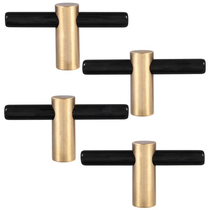 mookaitedecor Satz von 4 Obsidian T Bar natürlichen Kristall Wand Schublade Knöpfe und zieht Stein S