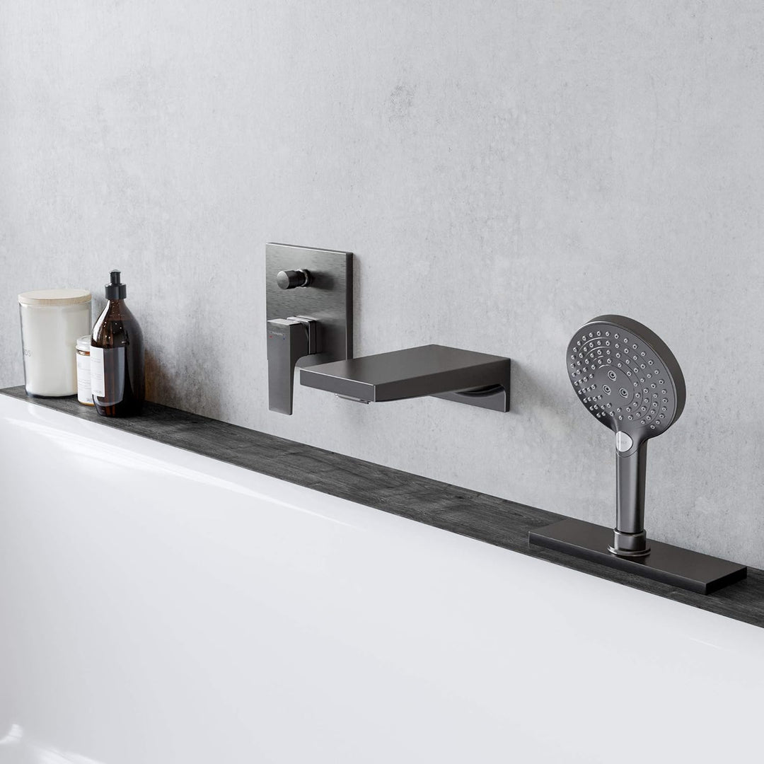 hansgrohe Wannenarmatur Metropol, Unterputz Einhebel-Wannenmischer, Brushed Black Chrome Brushed Bla