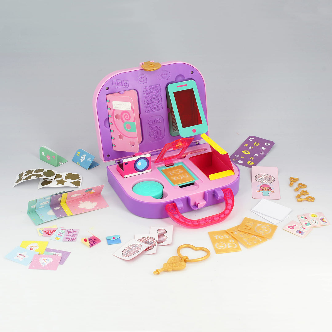 FUNLOCKETS S22230 Secret Messages Maker Mädchen-Schreibwaren-Koffer, Pink, Grösse M