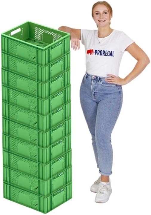PROREGAL CHEFGASTRO SuperSparSet 10x Eurobehälter Obst- und Gemüsekasten | HxBxT 14,2x30x40cm | 13 L