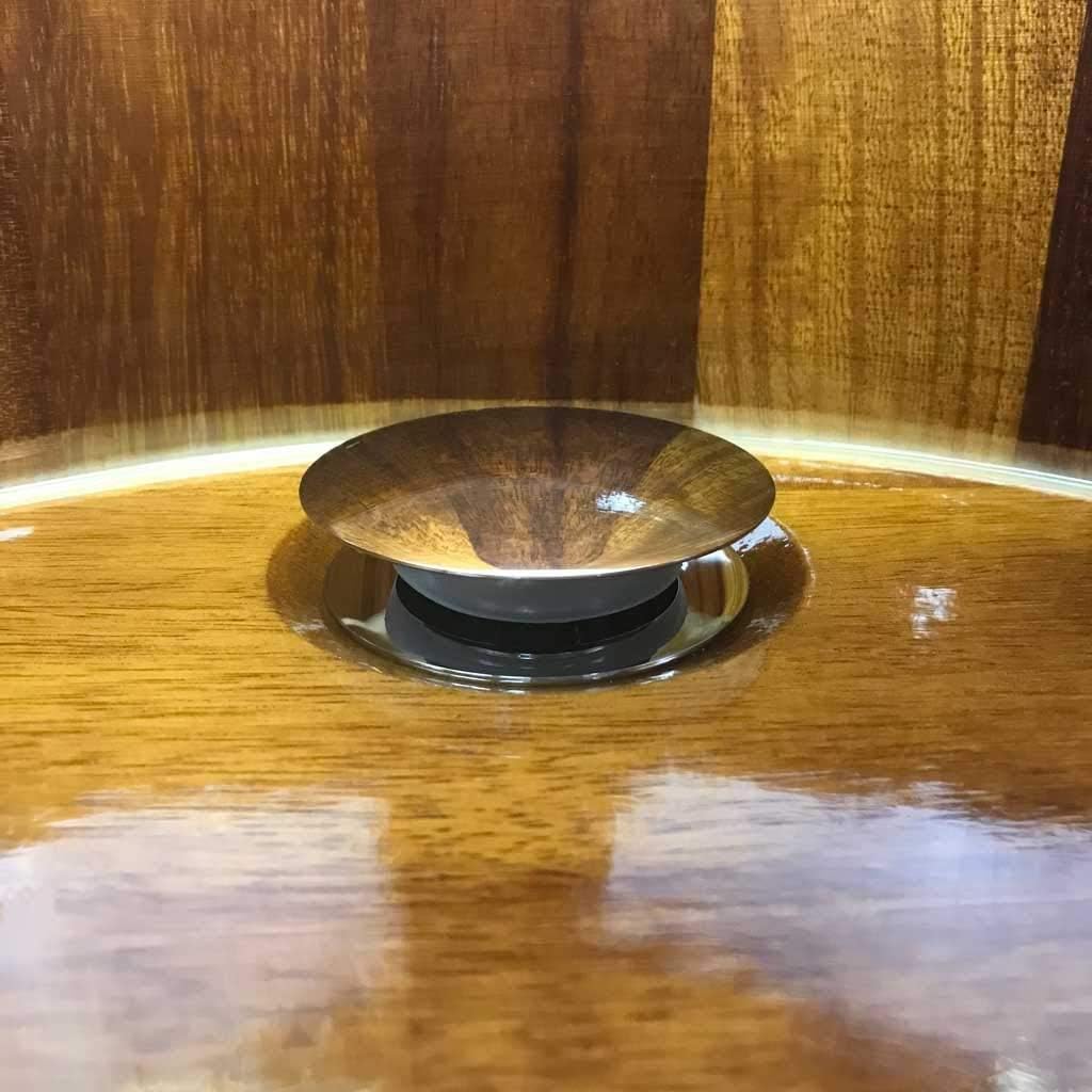 Hohe Sauna Fusswanne aus Kambalaholz mit Wasserablauf + Clicker-Ventil Plus Sockel