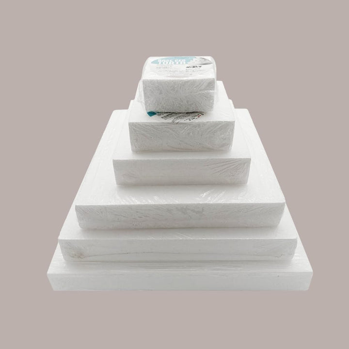 Tortenplatte aus Polystyrol, quadratisch, 30 x 30 cm, Höhe 5 cm, 6 Stück Lucgel
