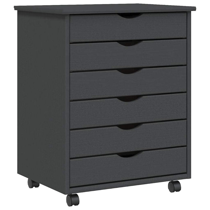vidaXL Rollschrank, Rollcontainer mit 6 Schubladen, Kommode Schubladenschrank mit Rollen, Büroschran