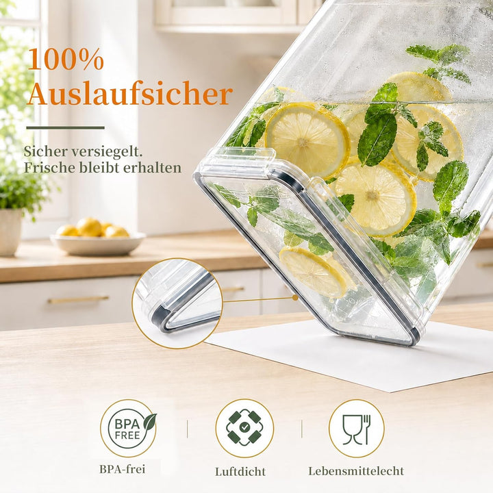 GoMaihe 2er Set XXL Vorratsdosen: 9,5L Grosse Behälter mit Etiketten & Marker | Aufbewahrungsbox Küc