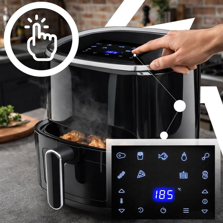 Retoo Heissluftfritteuse 3,2L 1200W Airfryer Mit LCD Touchscreen, 9 Kochprogramme, Einstellbare Temp