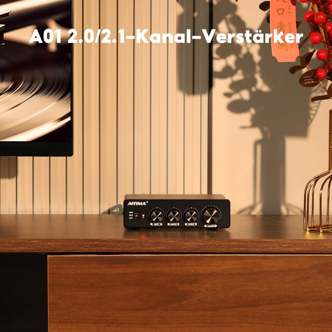AIYIMA A01 TPA3116 Leistungsverstärker 2.0/2.1 CH Stereo-HiFi-Verstärker Klasse D Integrierter Verst
