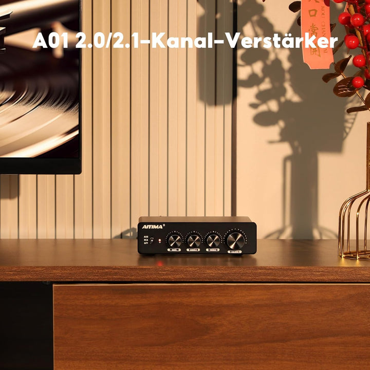 AIYIMA A01 TPA3116 Leistungsverstärker 2.0/2.1 CH Stereo-HiFi-Verstärker Klasse D Integrierter Verst