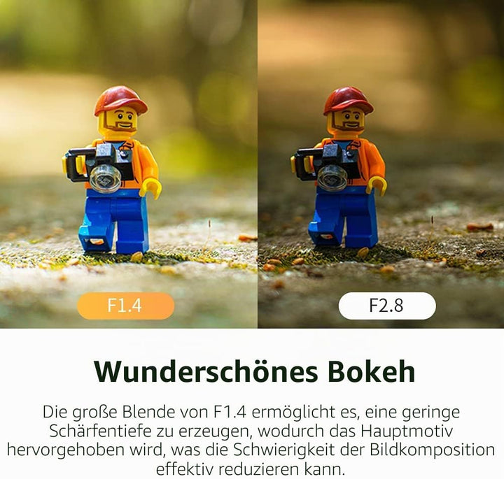 7artisans 55 mm F1.4 Mark II APS-C Manueller Fokus-Objektiv, grosse Blende, spiegellose Kamera-Objek