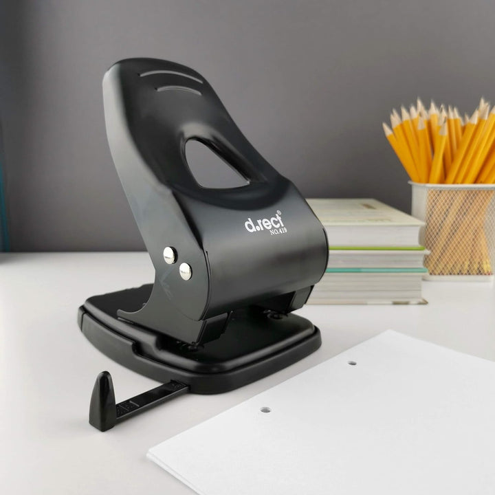 D.RECT 0419 Locher 65 Blatt | Papierlocher | Bürolocher | Anschlagschiene mit Formatvorgaben 65 Blat