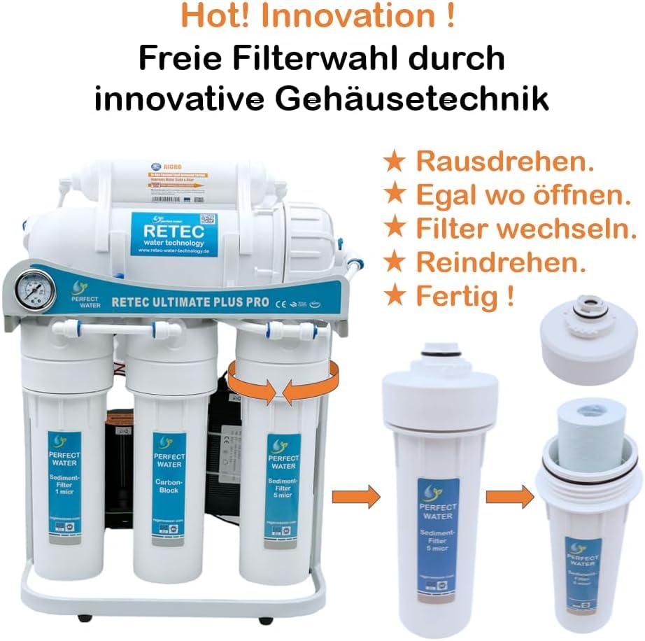 Umkehr-Osmoseanlage 1000 GPD Ultimate PLUS Basic direct flow kein Tank nötig Umkehrosmosewasserfilte