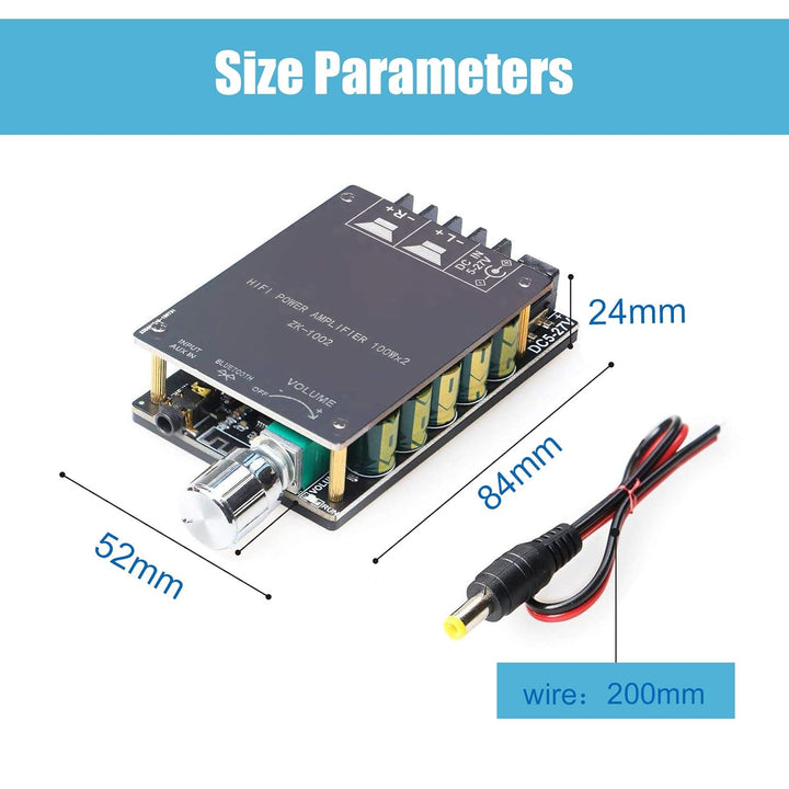 200W Bluetooth-Verstärkerplatine TPA3116,100W + 100W Audioverstärkerplatine mit LC-Filtertechnik, Zw