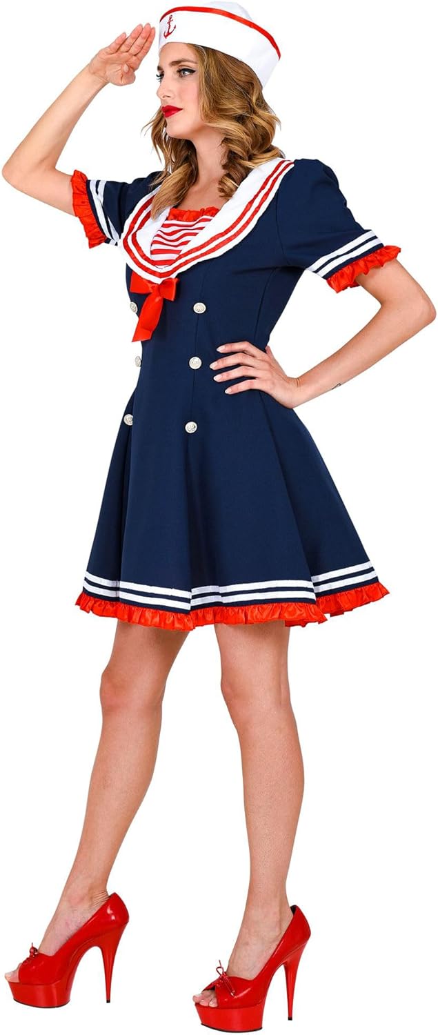 "SAILOR" (dress, mesh underskirt, hat) - (S), S