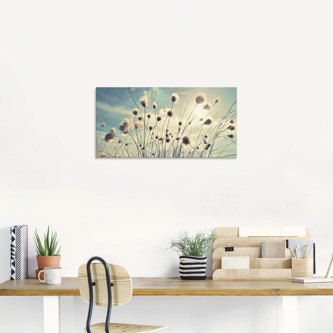 ARTland Glasbilder Wandbild Glas Bild einteilig 100x50 cm Querformat Natur Zauber Idyll Sonne Moor P
