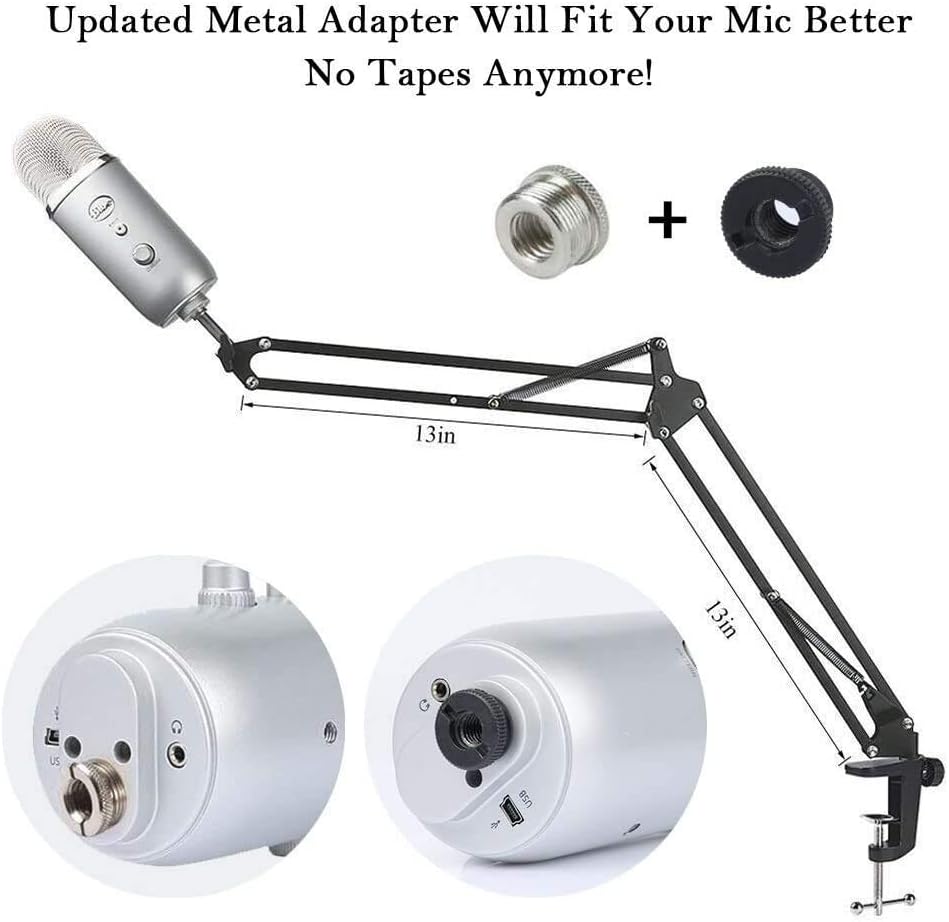 HAUEA einstellbare Mikrofonständer profesionelle Mikrofonhalter Mikrofonarm mit Spinne und Adapter f