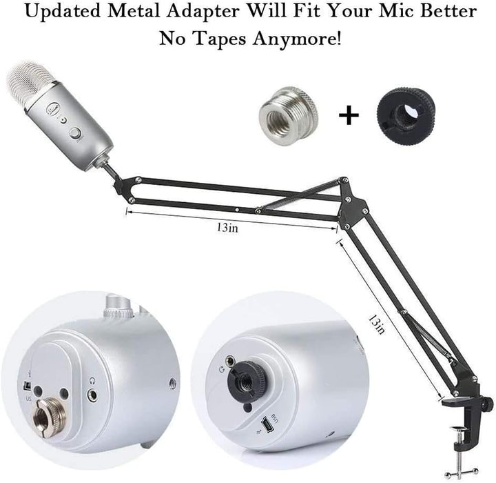 HAUEA einstellbare Mikrofonständer profesionelle Mikrofonhalter Mikrofonarm mit Spinne und Adapter f