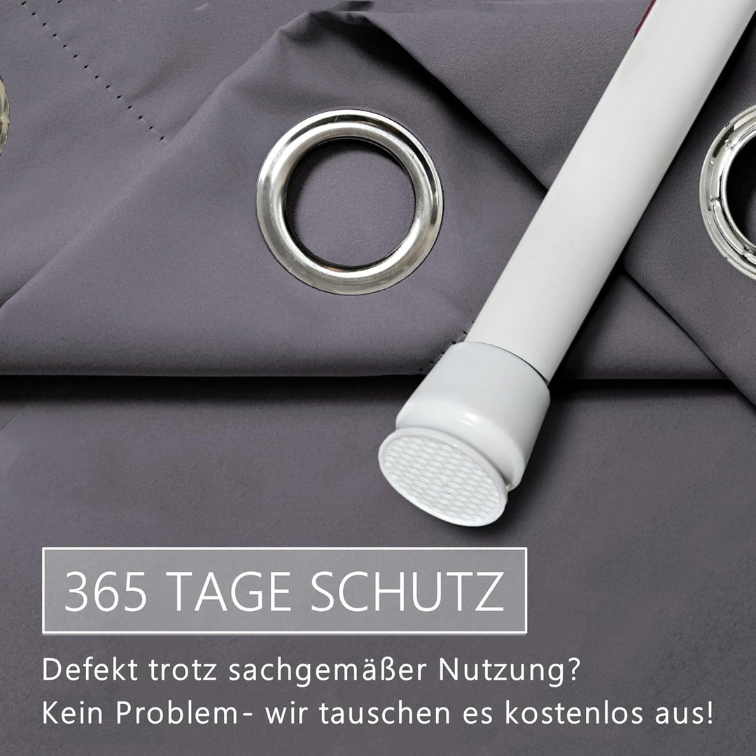 tinycurtains, Türvorhang mit Teleskopstange, einfache Montage in nur 1 Minute ohne Bohren (Türvorhan