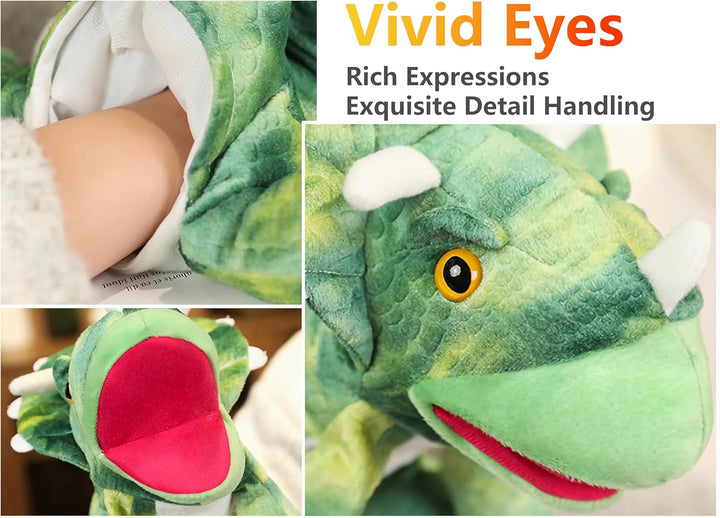 LOMTRATS Dinosaurier-Handpuppen für Kinder, Kleinkind enthält Triceratops und Tyrannosaurus Rex mit