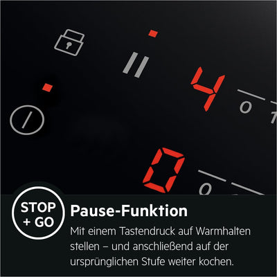 AEG IKB6431AXB Autarkes Kochfeld/Induktion/Hob²Hood / 60 cm/Edelstahlrahmen / 4 Kochzonen/Powerfunkt