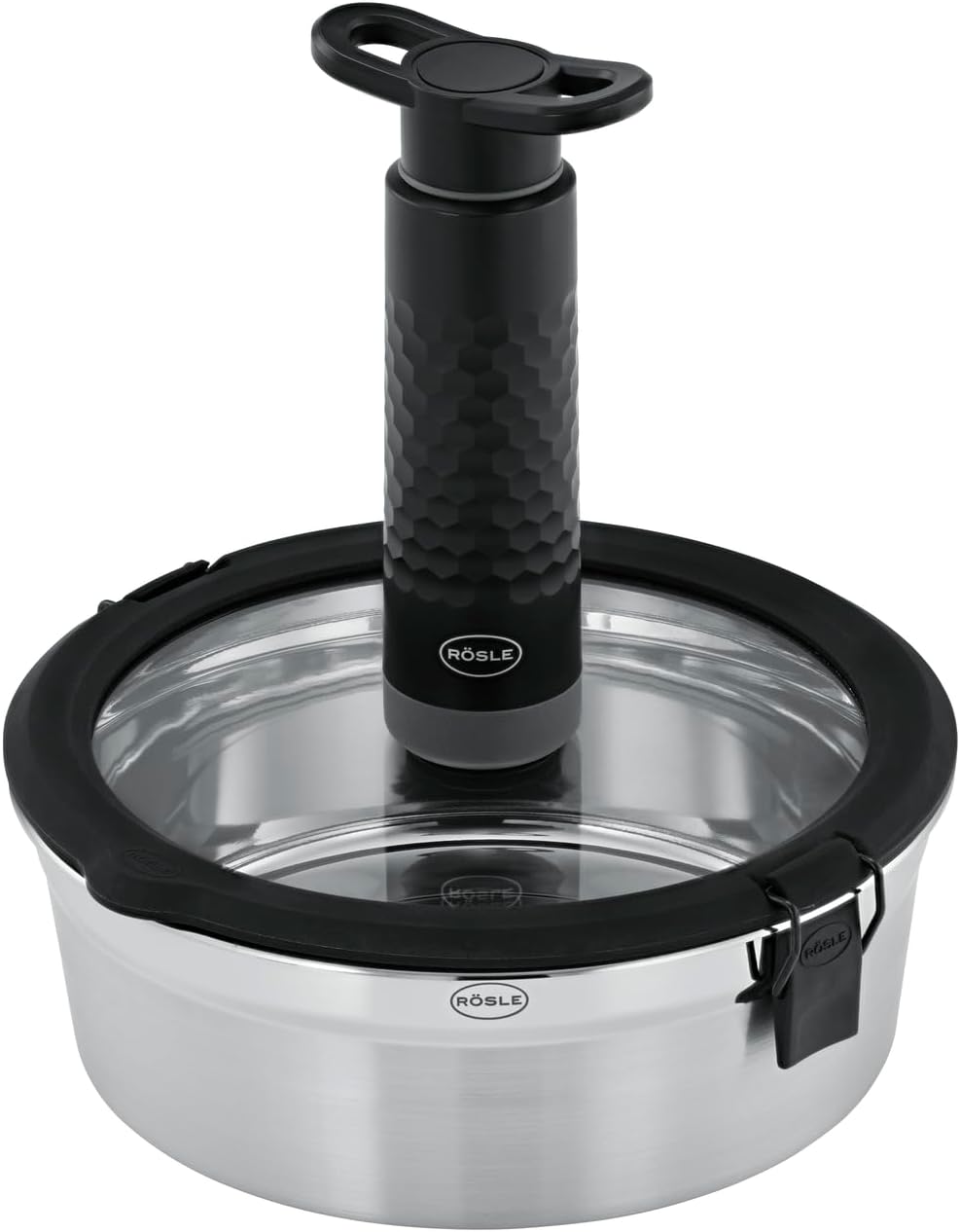 RÖSLE Hand-Vakuumpumpe FLEXX 2GO, mit wenigen Handgriffen Vakkum erzeugen, schwarz manuell (manual),