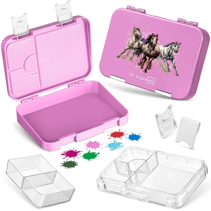 My Vesperbox® Brotdose für Kinder mit Fächern [LEN] - Lunchbox mit Trennfächern - Bento Box - Jausen
