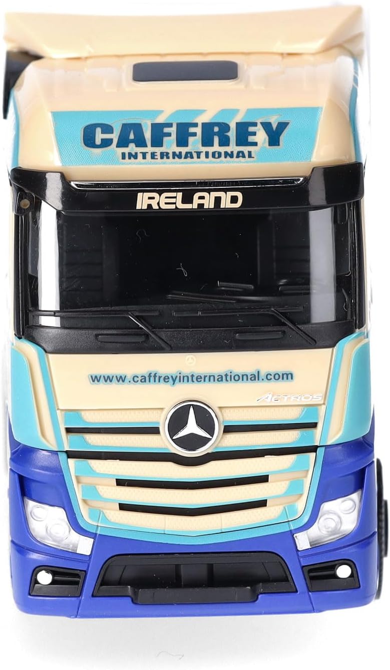 herpa LKW Modell Mercedes-Benz Actros 18 Bigspace Kühlkoffer-Sattelzug 80 Jahre Caffrey, Miniatur im