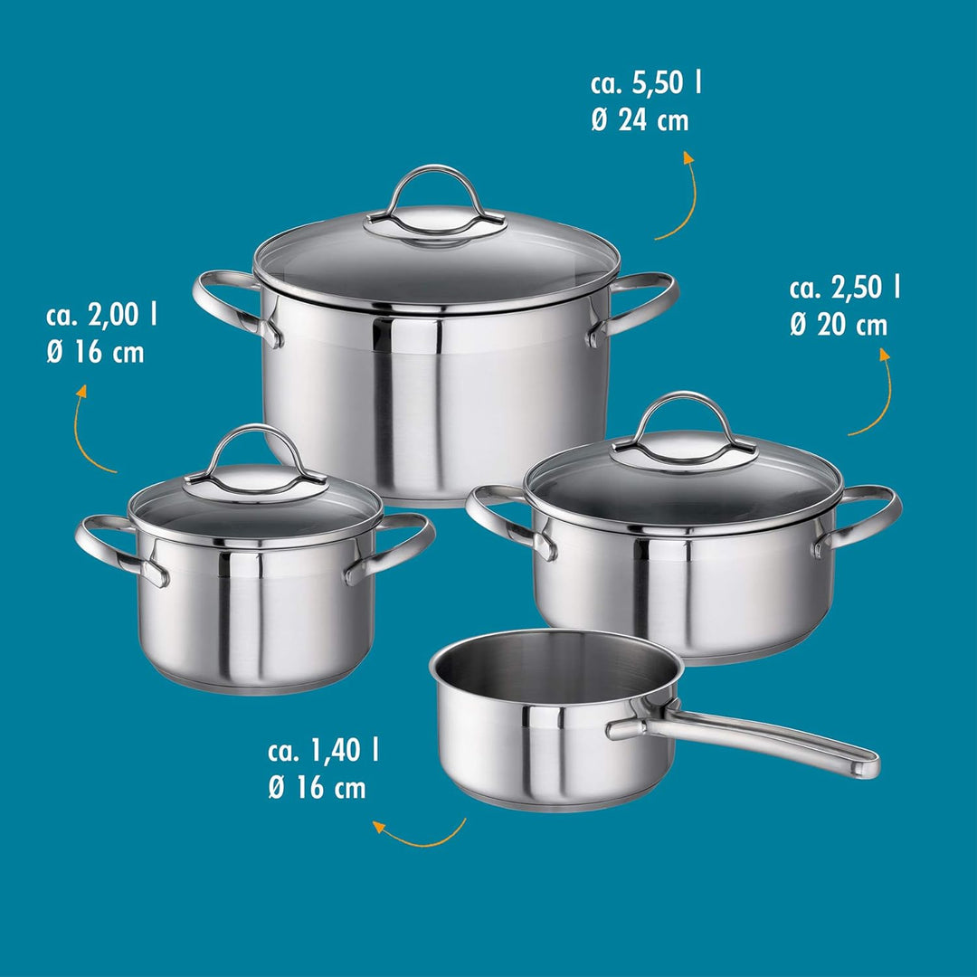 Rohe Germany 252021-04 Merana Allround-Set Topfset, 4-teilig, Edelstahl