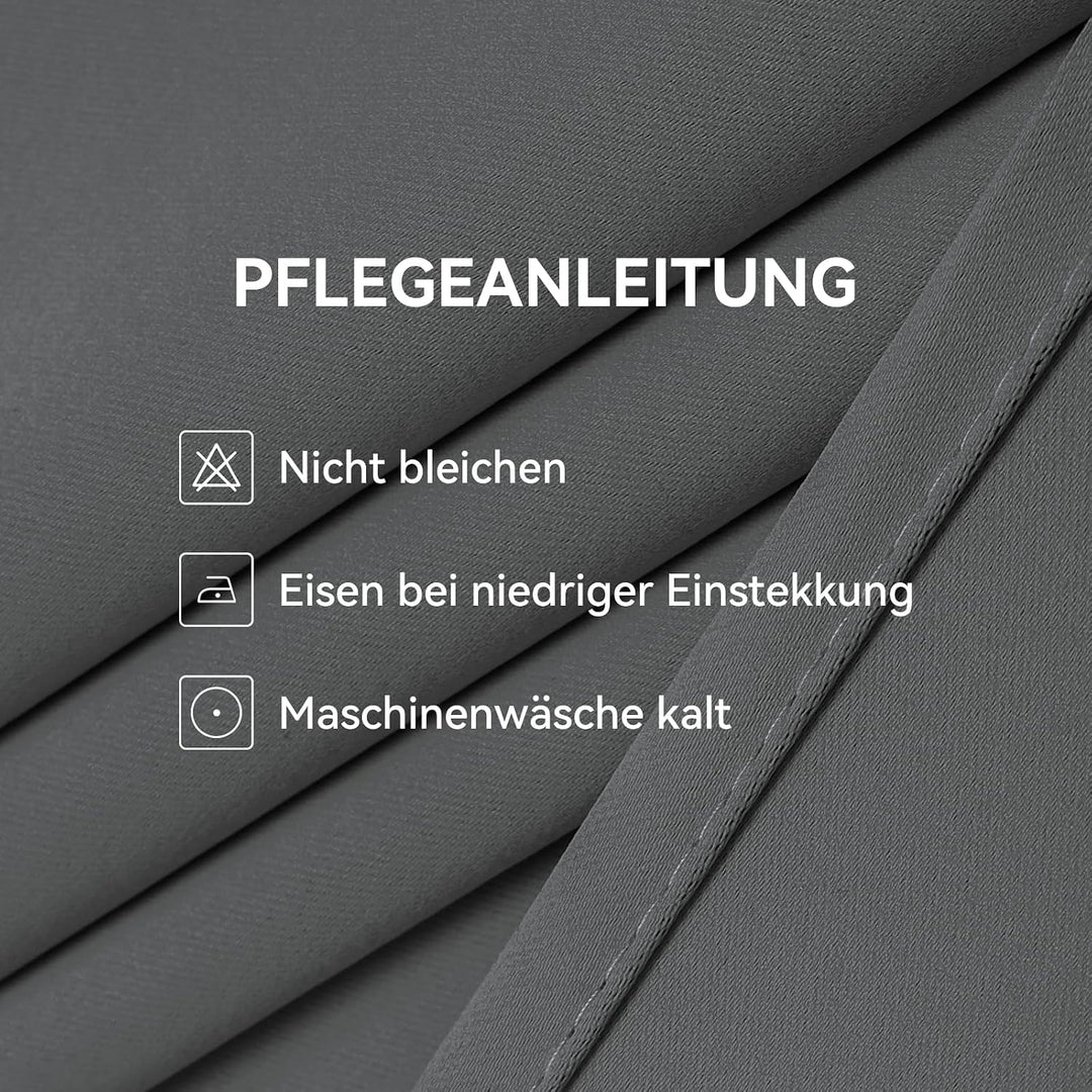 CUCRAF Verdunklungsvorhänge Thermovorhang Kälteschutz 2er Set H160 x B117cm Vorhänge mit Ösen Dunkel