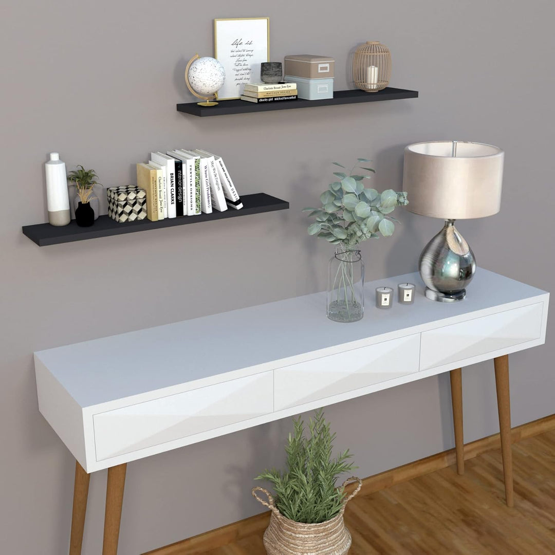 Henor Wandregal FSC® Holzwandregal 100 x 15 x 3 cm. Laden Sie 30 kg. Graphit 100 Graphit 15 Cm, 100