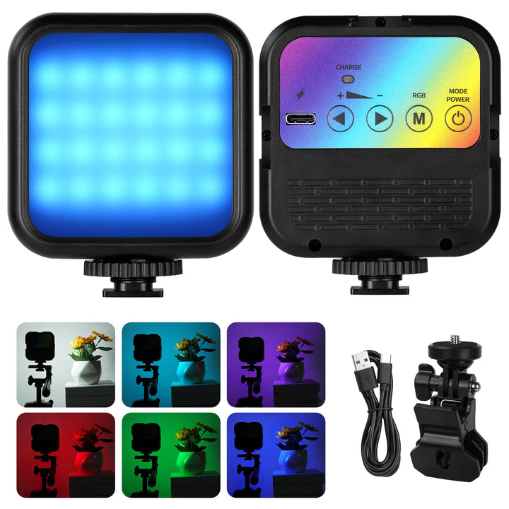 AXFEE LED Videoleuchte, Video Licht Dimmbare 3000K-7000K, Kamera Licht mit Telefonclip und Cold Shoe