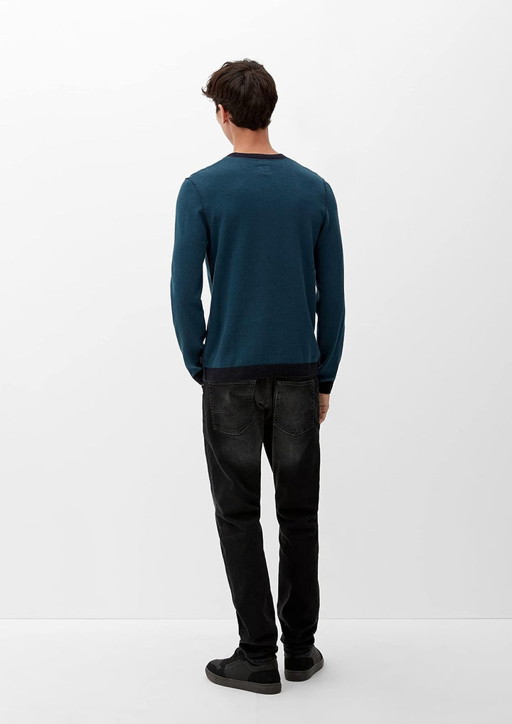 Q/S designed by Men's 2118686 Strickpullover, Blau, S
