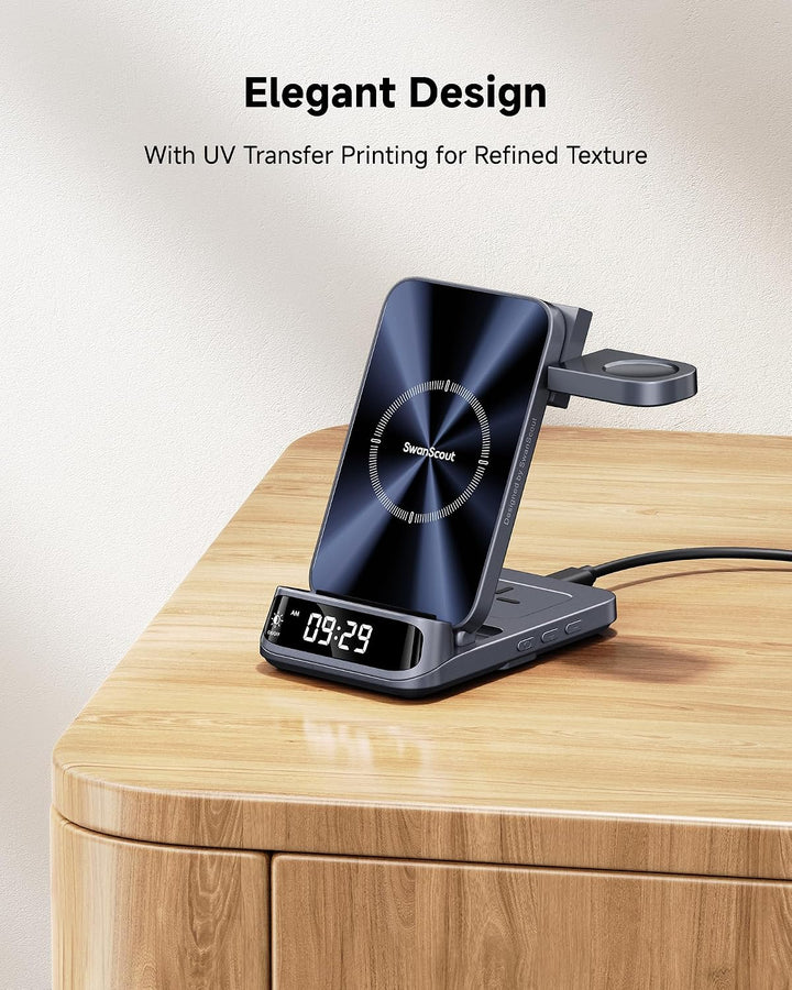 SwanScout Induktive Ladestation für Samsung Z Flip 7 FE/7/6/5/4/3, SwanScout 708F, 3-in-1 Kabelloses