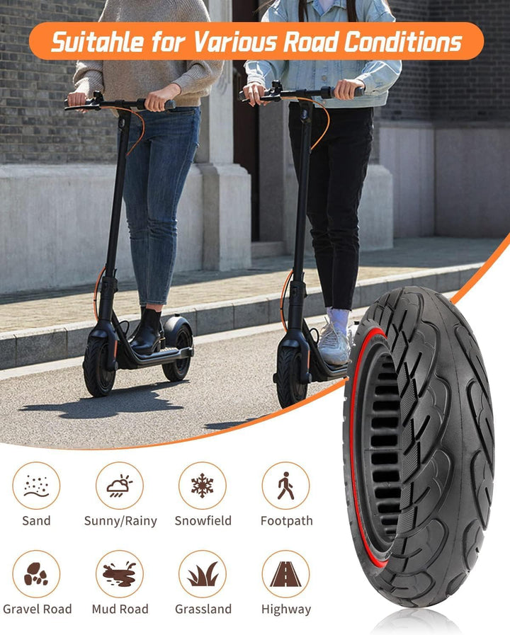 Amitor 10 x 2,125 Ersatzreifen Solid Reifen, 10 zoll Reifen e Scooter für Segway Ninebot F Series (F