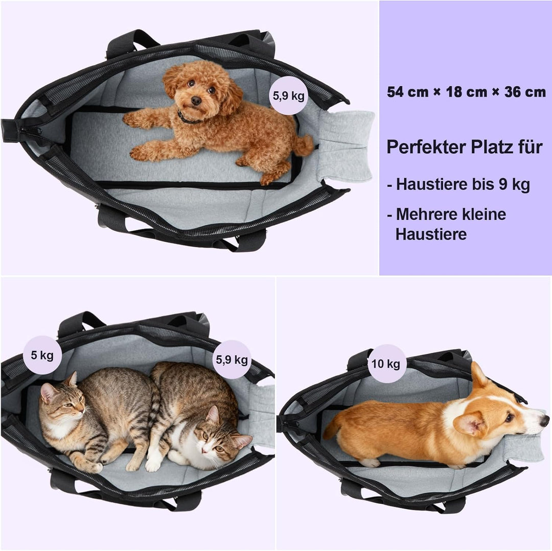 Ownpets Grosse Hundetragetasche, Träger mit Taschen für Mittelgrosse Welpen, Flugzeuggenehmigt, Pass