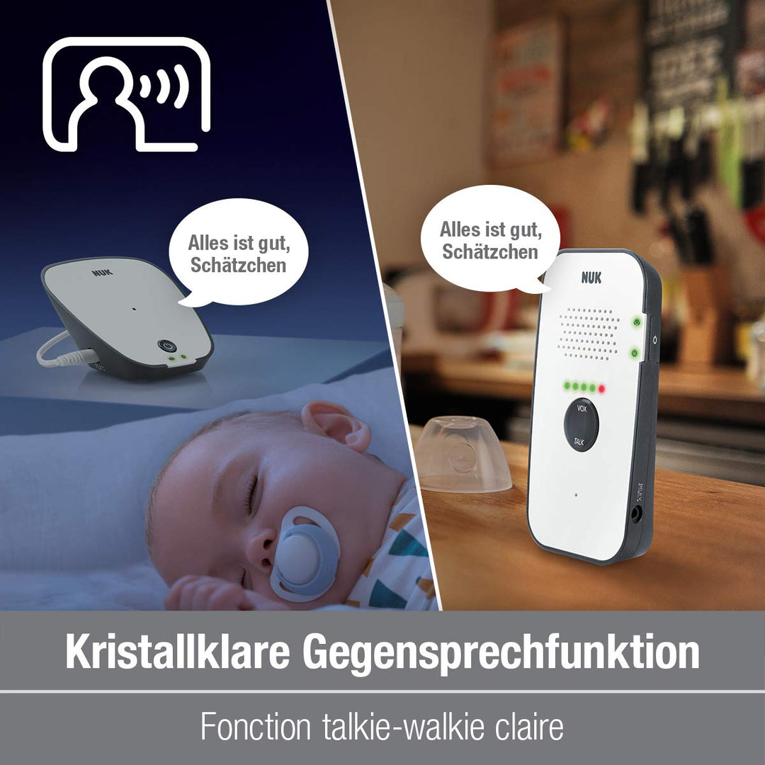 NUK Eco Control 500 Digitales Audio Babyphone, frei von hochfrequenter Strahlung im Eco-Mode, Gegens