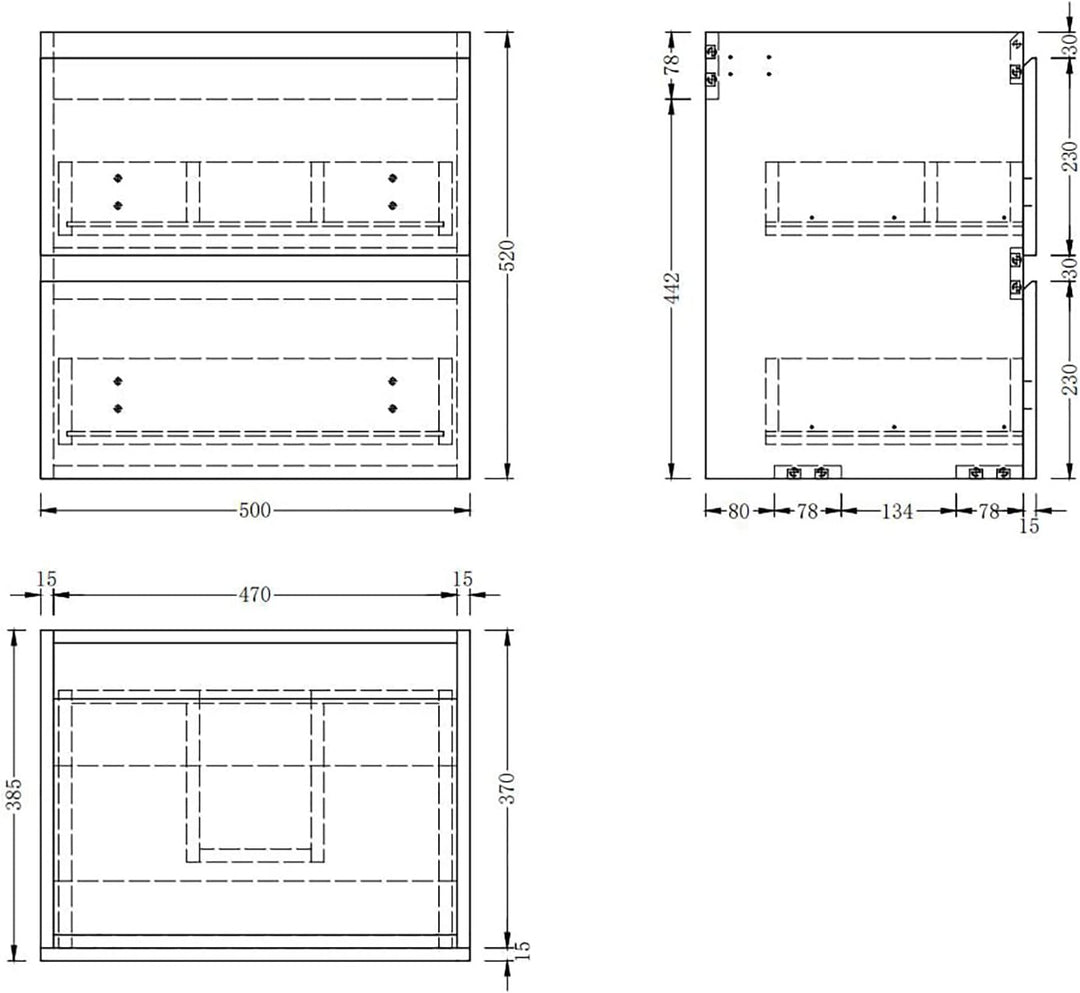 Waschbeckenunterschrank 50 cm Unterschrank Waschtischunterschrank Anthrazit 50cm Anthrazit, 50cm Ant