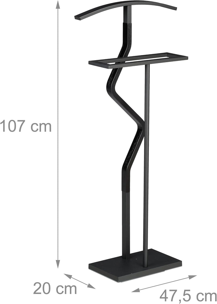 Relaxdays Herrendiener, HxBxT: 107 x 47,5 x 20 cm, Kleiderbutler, Hemd & Hose, Damendiener, aus Stah